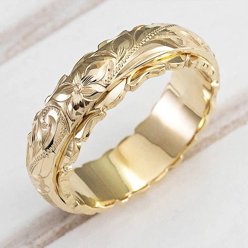 Vintage-Goldring mit Blume