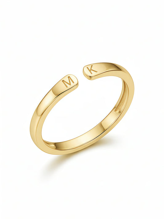 VERSTELLBARER INITIALEN RING