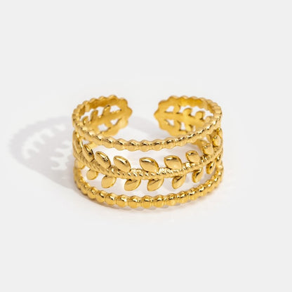 Goldene Blatt-Schicht Ring“