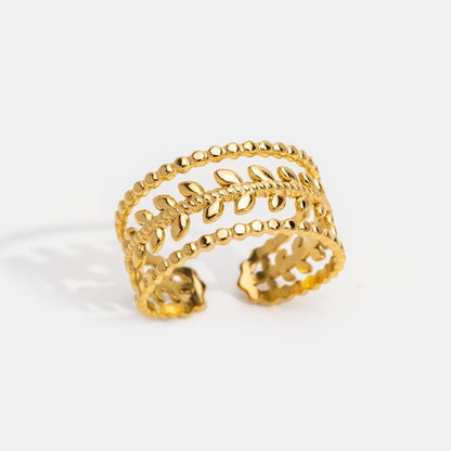 Goldene Blatt-Schicht Ring“