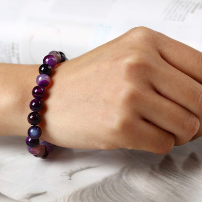 Spirituelles Armband aus Amethyst und Violetter Achat